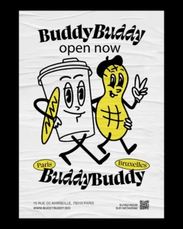 BUDDY BUDDY Paris Open Illustration Poster