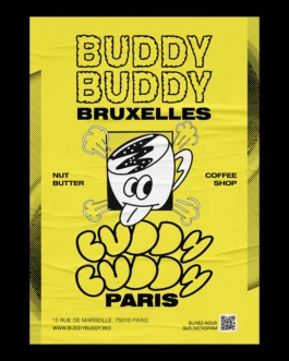 BUDDY BUDDY Paris Open Illustration Poster